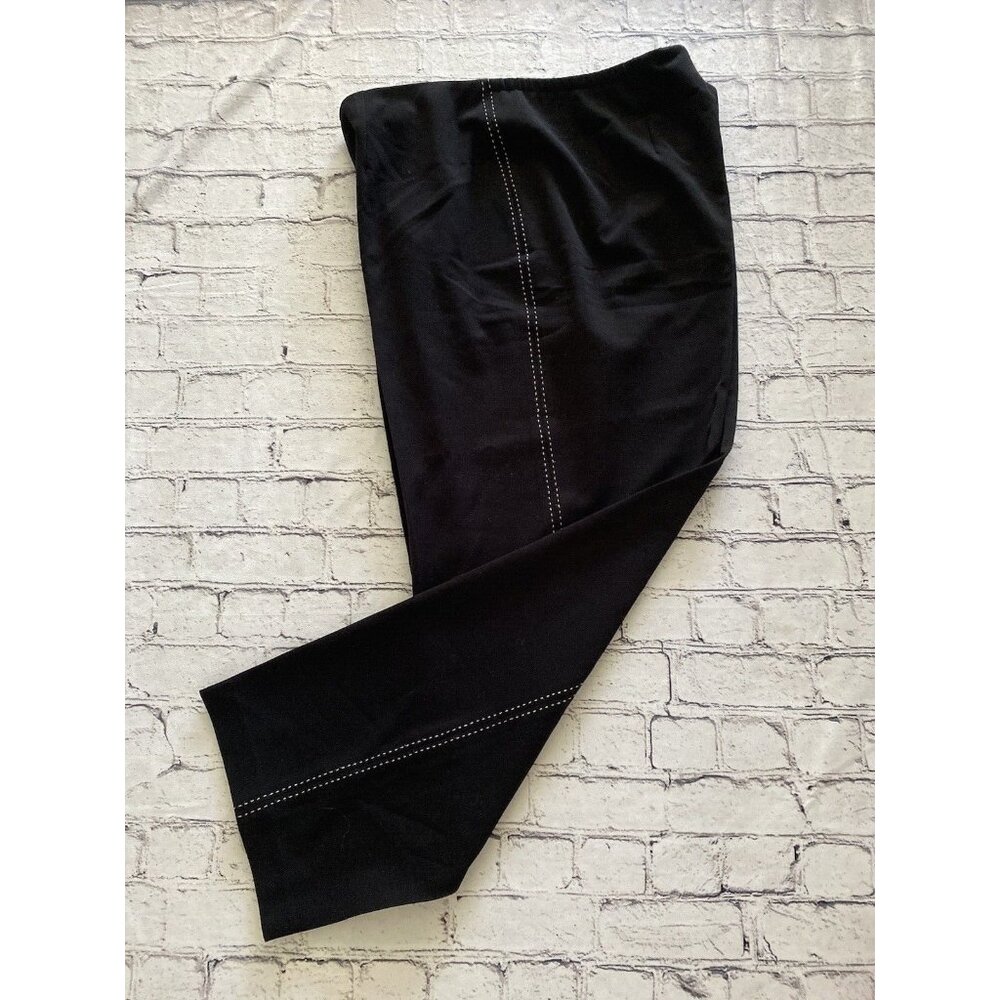 Grace Dane Lewis Woman Black White Stitching Dress Pants SZ18W Spandex $98 NWOT‎